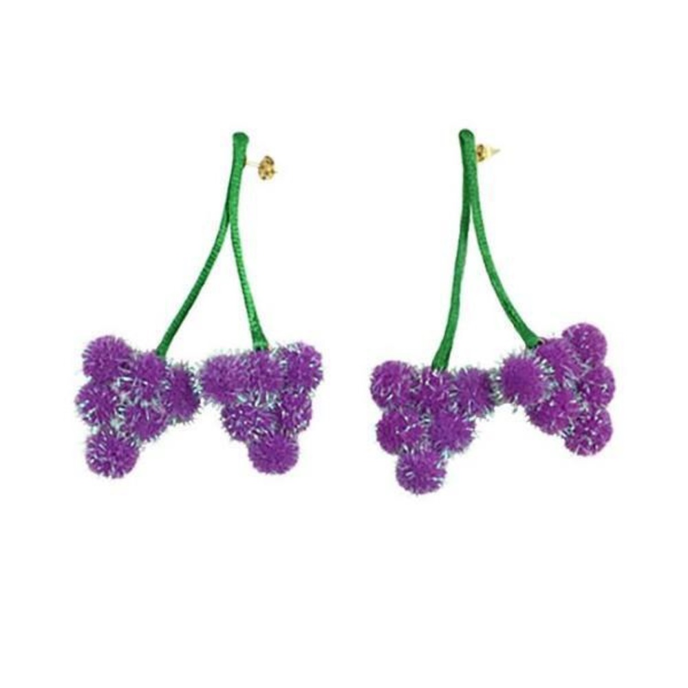 Dady Bones fuzzy grape earrings Opening Ceremony